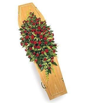 Red Rose Coffin Spray.