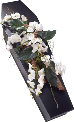 White Orchid Coffin Spray.