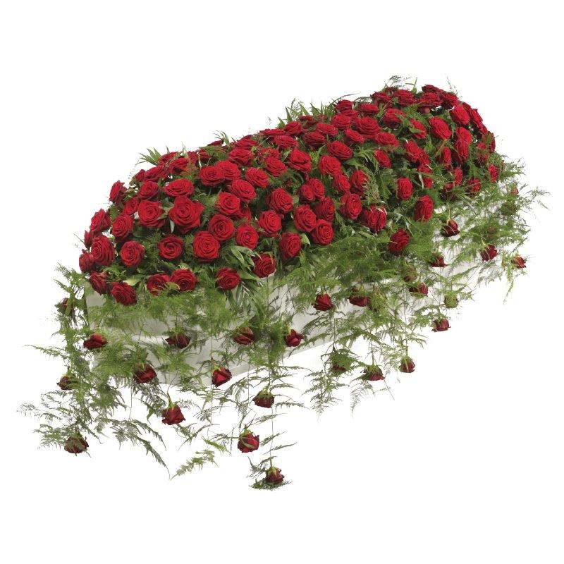 Luxury Red Rose Coffin Spray.